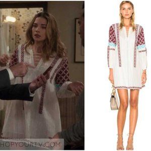 Ulla Johnson Yelena Dress XS Schitt's Creek Alexis Rose Embroidered Annie Murphy